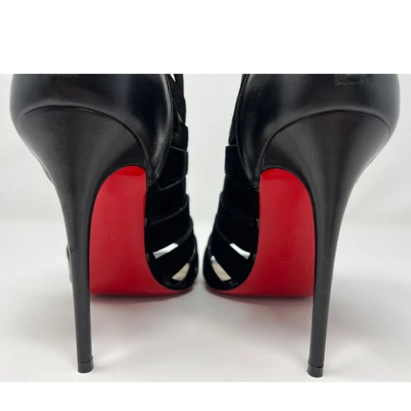 Christian Louboutin Toot Mignonne 100 Calf/Veau Low boots/booty/booties Black - Picture 3 of 9